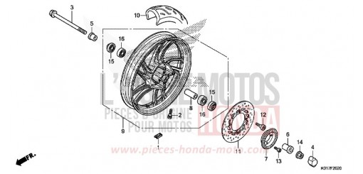 ROUE AVANT SH125DD de 2013